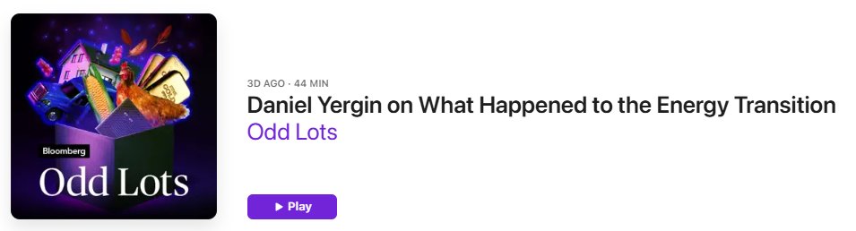 <a href="/DanielYergin/">Daniel Yergin</a>  was recently on the Odd Lots podcast with <a href="/tracyalloway/">Tracy Alloway</a> and <a href="/TheStalwart/">Joe Weisenthal</a>.

A great listen as usual. Around the 20 minute mark Mr Yergin discusses the 5 prior cycles/periods of "Peak Oil" worries

I have read Yergin's book several times. So much that my original