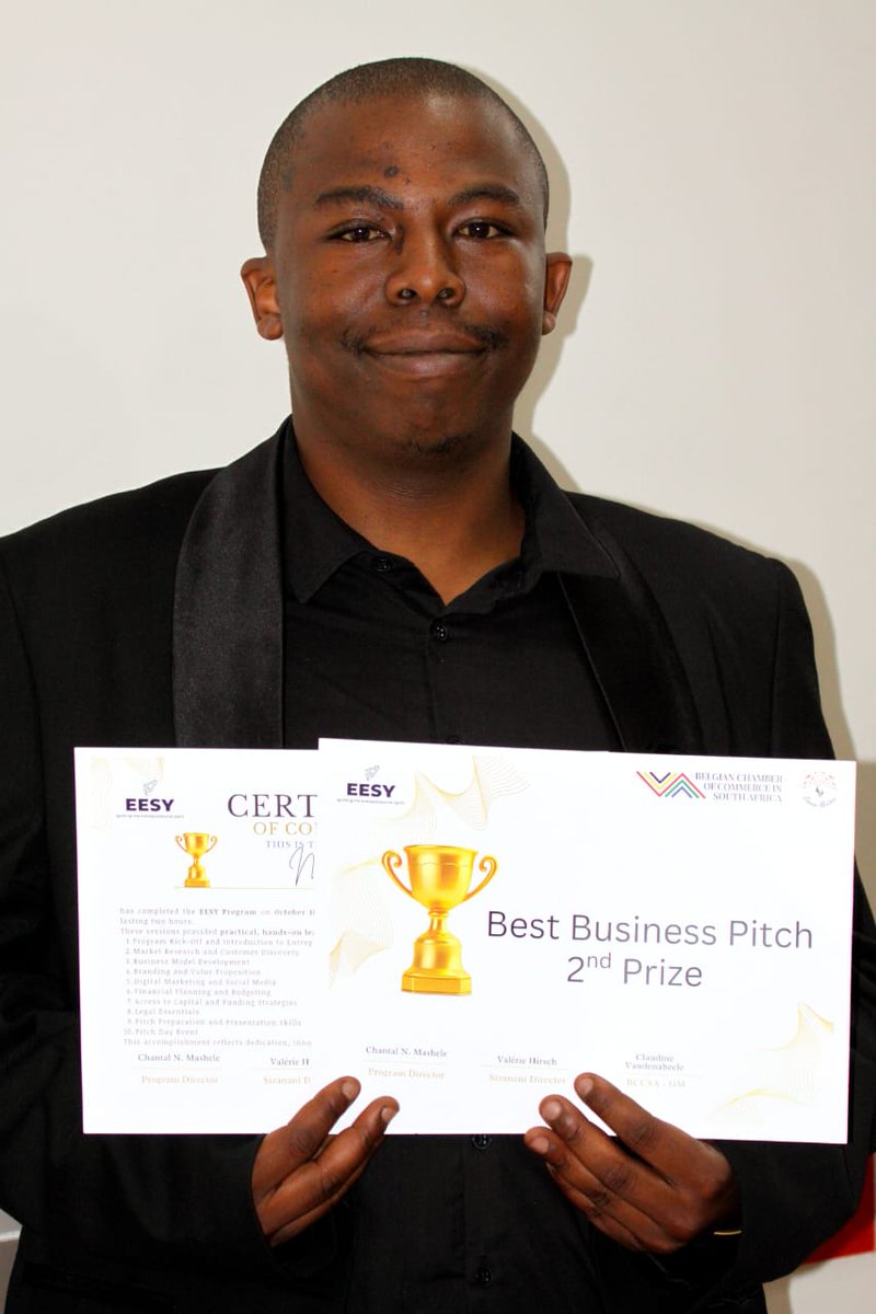 Neo Pelo, founder of PeloAqua, from YDE Lumen30 cohort, won 🏆 2nd Prize for Best Business Pitch at the EESY Programme!
Solar-powered water purification, no chemicals — clean water, anywhere.
<a href="/YellowDoorEnrgy/">Yellow Door Energy</a>