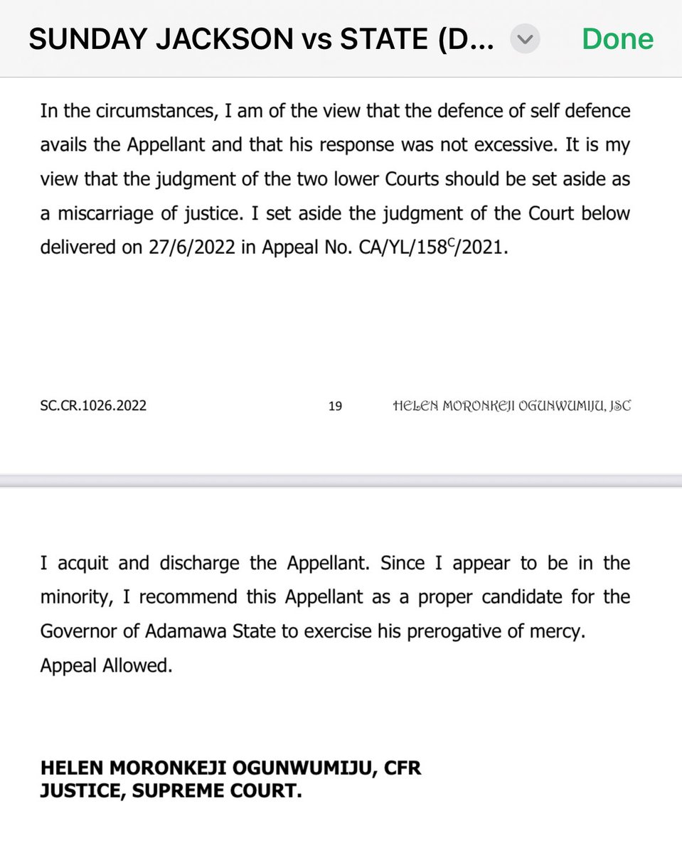 It’s been over 6 months since Sunday Jackson’s unjust conviction for self-defense against a Fulani attacker was upheld.

The governor of Adamawa pardoned 6 others on Oct 1, but not Sunday Jackson.

He should listen to the dissent from the Supreme Court of Nigeria &amp; pardon him.