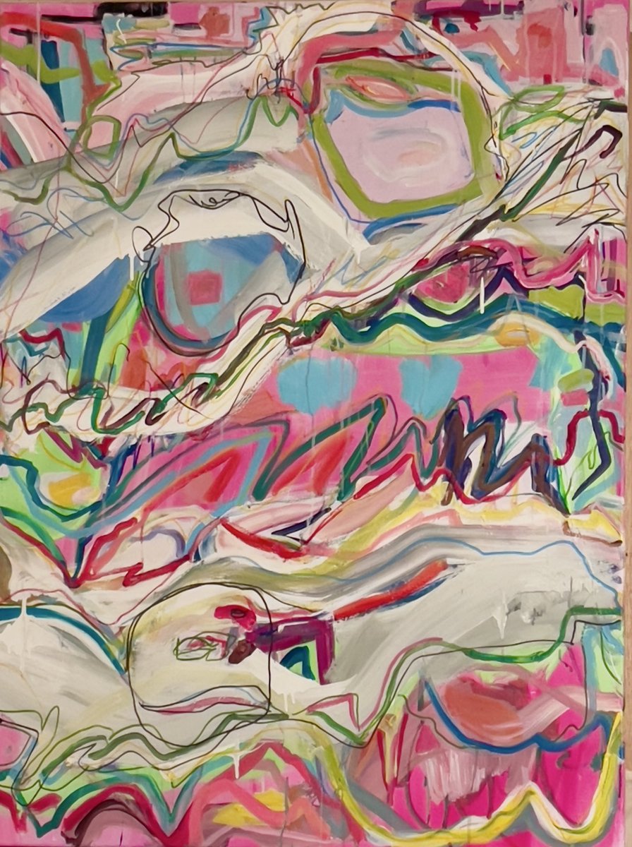 grageArtgallery's tweet image. Title: Frequency 55/ 2025/ acrylic on canvas/ 36x48 inches 
#homedesign #art #collector #Abstract #studioview