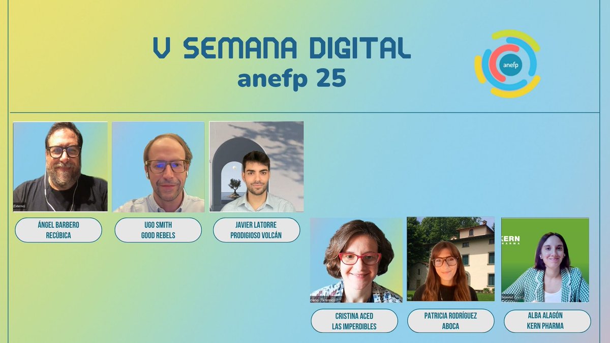 📢 Cerramos la V #SemanaDigitalAnefp, cinco días de inspiración, ideas y aprendizaje sobre cómo la digitalización está impactando en el #autocuidado.

Más de 200 profesionales de compañías asociadas a anefp han participado en esta edición, en la que hemos podido explorar cómo la