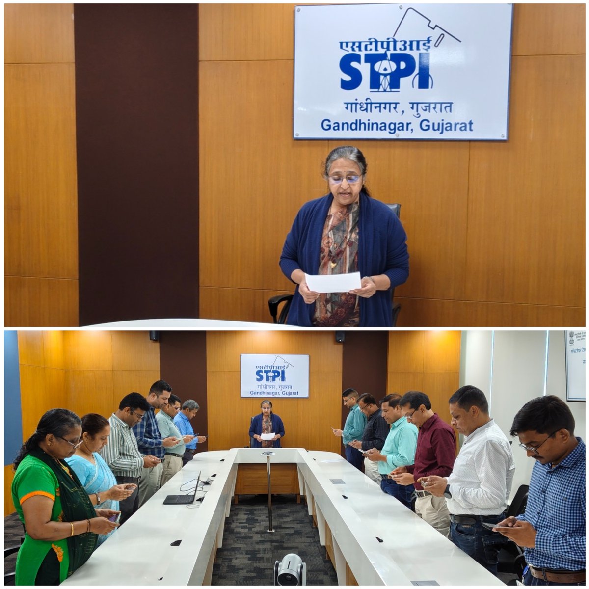 STPIGANDHINAGAR's tweet image. STPI-Gandhinagar Officials today took a pledge to commemorate the start of #VigilanceAwarenessWeek2025, with the theme of “ सतर्कता: हमारी साझा जिम्मेदारी: Vigilance : Our Shared Responsibility”. #STPIINDIA