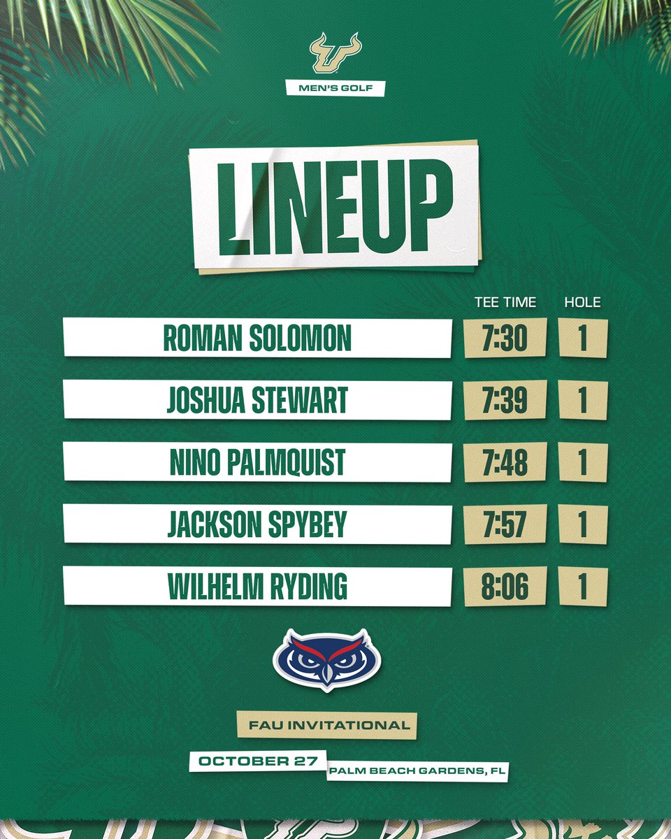 Today’s lineup 🏌️‍♂️