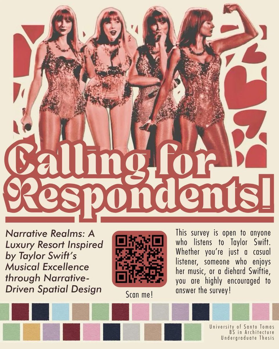 mirrorball2well's tweet photo. ALL SWIFTIES AROUND THE WORLD!!! pls help a fellow swiftie graduate college! I’m a 5th year arki student from the Philippines and my thesis is about making a luxury resort inspired by Taylor Swift and her art!!!

answering &amp; sharing this would mean a lot!

https://t.co/LnwjwHX6pV https://t.co/MOEdCQxr5M