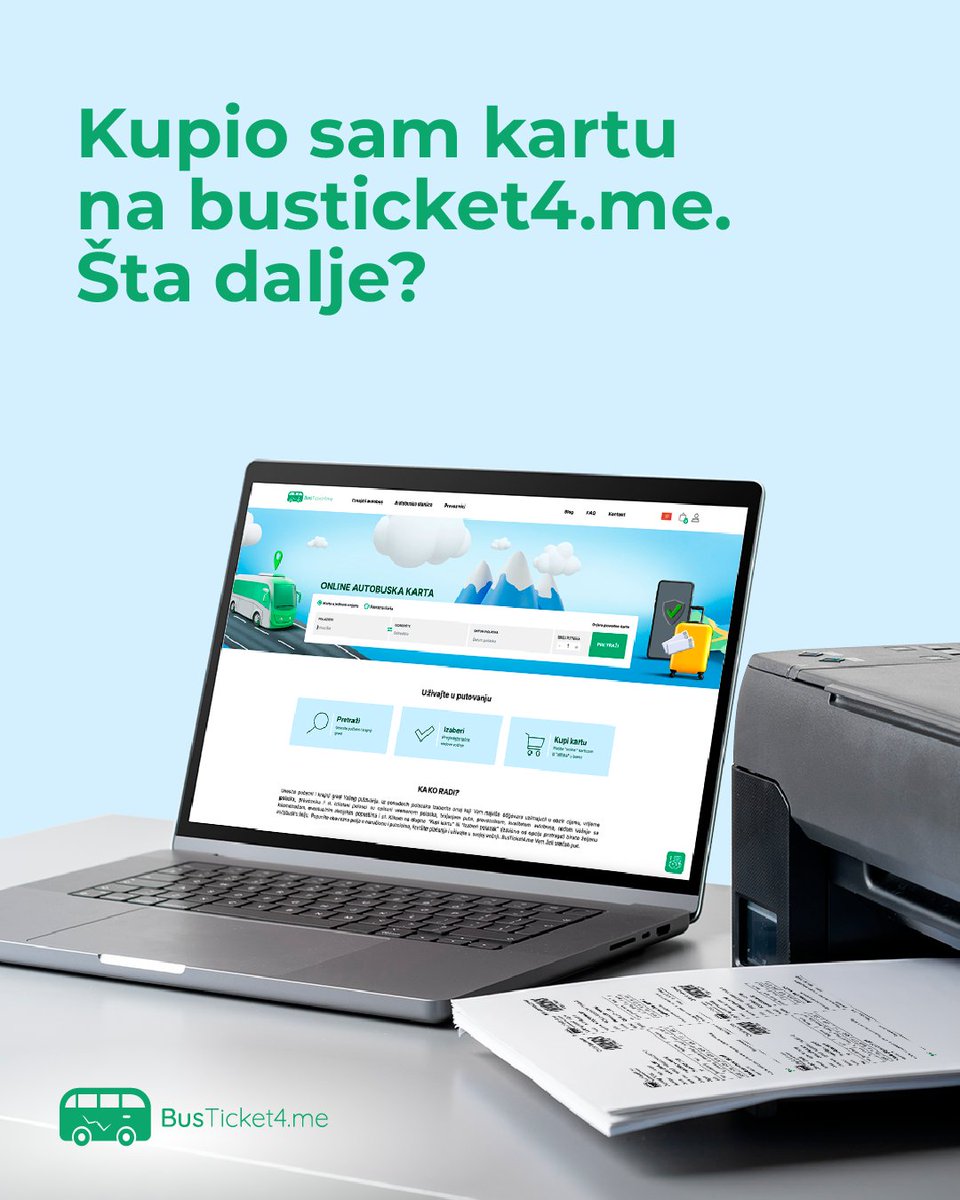 BusTicket4me's tweet photo. 🎟️ Karta kupljena na portalu https://t.co/NeWwHURp1S, u momentu kupovine, automatski se šalje na e-mail adresu koju ste ostavili prilikom kupovine. Sve što je potrebno jeste da tu kartu odštampate i da je pokažete voznom osoblju prilikom ulaska u autobus.

#BusTicket4me #autobus https://t.co/RMvSoVNGw1