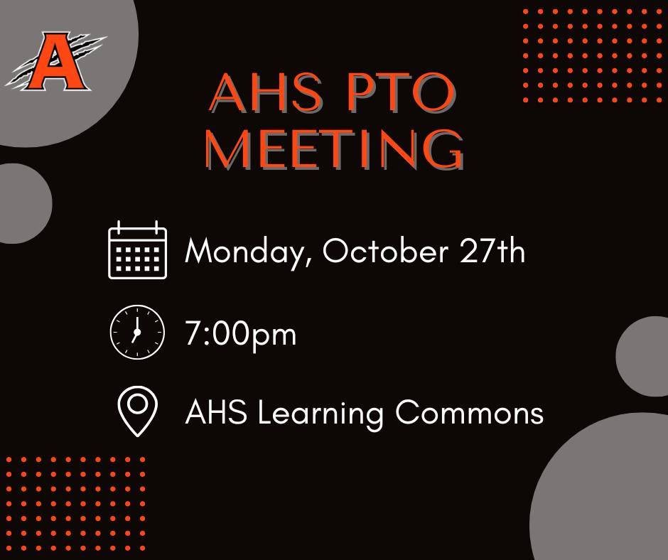 Don’t miss our next <a href="/AndersonRaptors/">Anderson High School</a> PTO meeting TONIGHT! Come hear updates from administration, learn about upcoming events, and find out how you can get involved in upcoming school activities!
