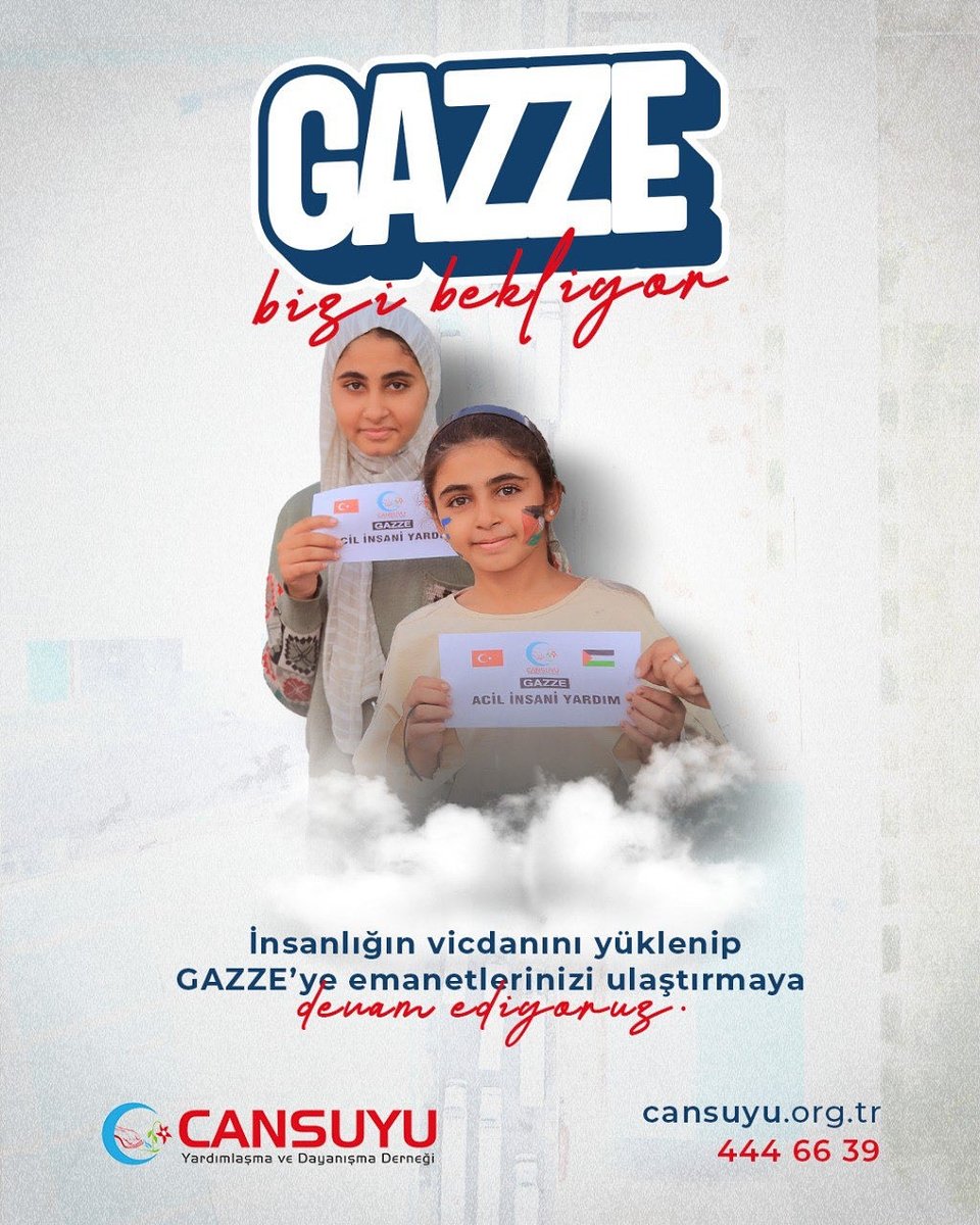 Gazze bizi bekliyor.

Online bağış; cansuyu.org.tr/bagis