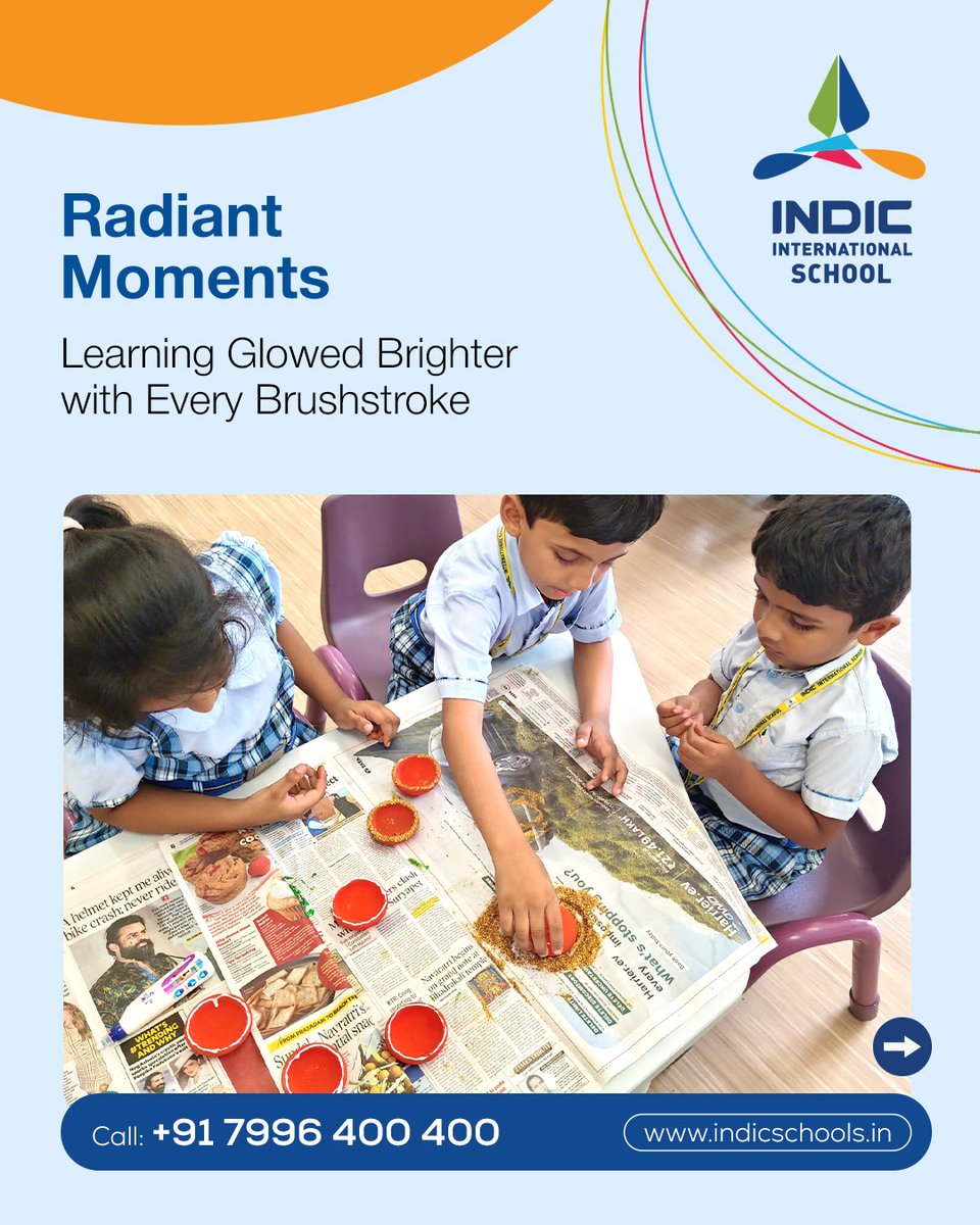 IndicSchools's tweet image. When little hands painted light, every colour on diyas, told a tale of joy, where creativity, culture, came alive in every brushstroke.

#indicinternationalschool #diwalicelebration #schoolactivities #creativelearning #joyoflearning