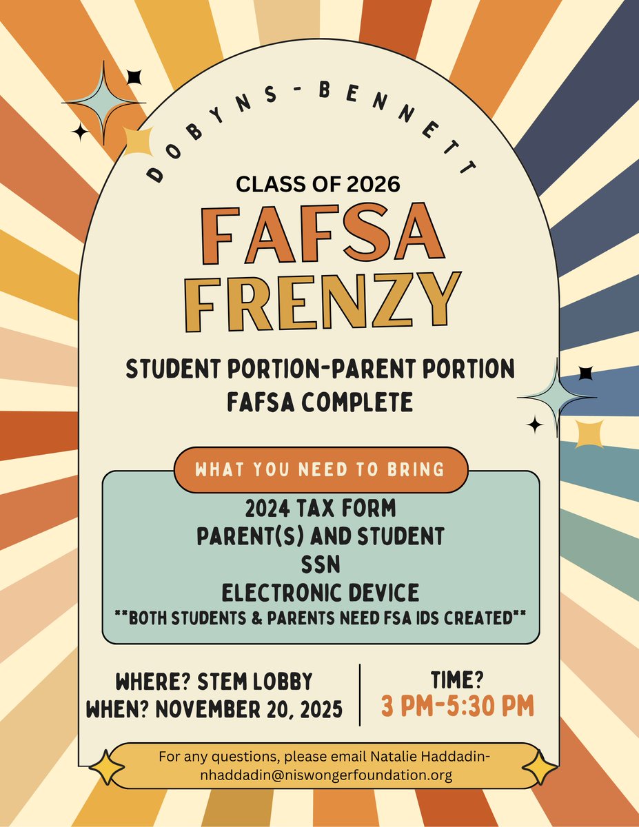 Seniors and Parents: It is time to file your FAFSA.  If you need help, please come to our event.