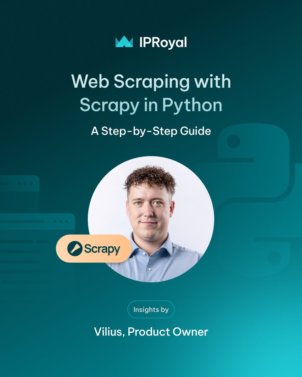 IPRoyal_proxies's tweet image. Efficiency and structure are essential when scraping at scale. This article breaks down how to use Scrapy in Python to build reliable, maintainable scraping pipelines for large data operations: iproyal.com/blog/scrapy-py…