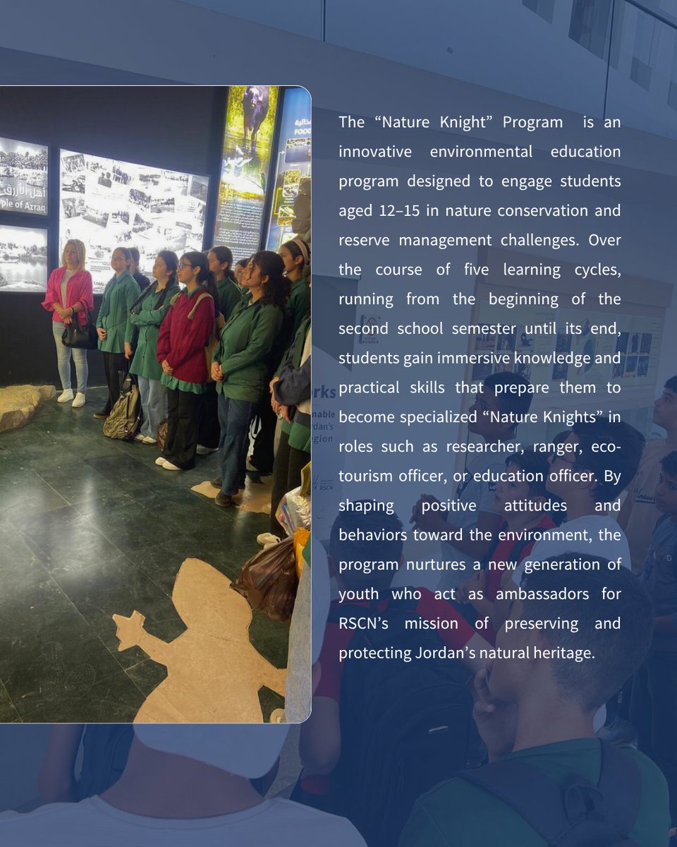 💚 Inspiring Youth to Protect Nature!

Through the #NatureKnight Program under #NatureWorks, Azraq students (12–15) learn to protect Jordan’s biodiversity through hands-on eco activities 🌿

Funded by <a href="/NLinJordan/">NL in Jordan</a>  &amp; implemented with <a href="/RSCNJordan/">RSCN</a> .

#RSCN #YouthInAction