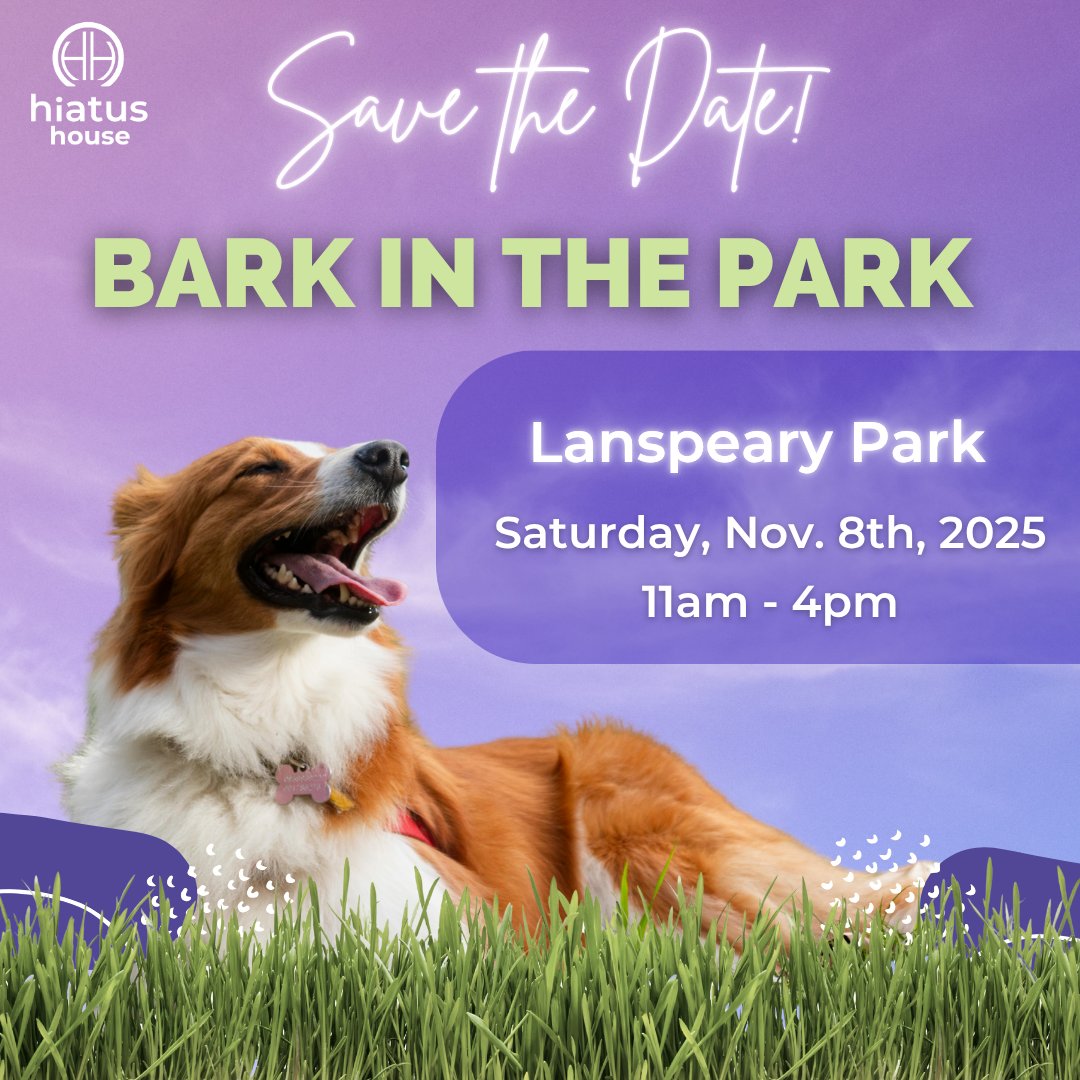 🌳 Bark in the Park – Save the Date!

🐾 Join us for Bark in the Park on Saturday, November 8th from 11 AM – 4 PM at Lanspeary Park!

#BarkInThePark #WomanAbusePreventionMonth #CommunitySupport #EndViolenceAgainstWomen