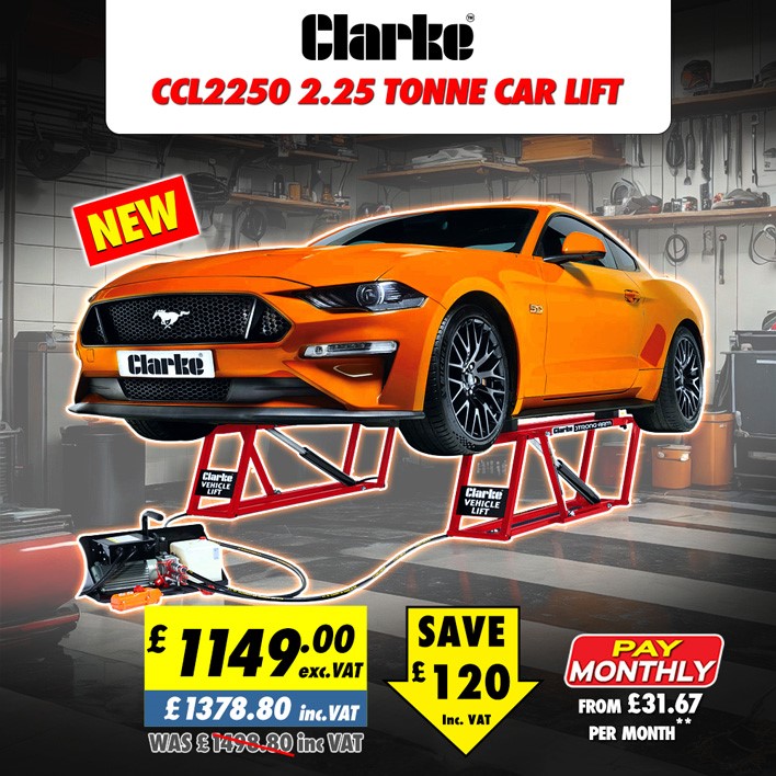 MachineMartUK's tweet image. 🚗💥 Hydraulic Price Crash! 💥🚗
Lift your garage game with the Clarke CCL2250 2.25 Tonne Car Lift — built for power, safety and convenience! 🔧

#ClarkeTools #GarageGear #CarLift #WorkshopEssentials #HydraulicPriceCrash #MadeForMechanics #CarCareUK