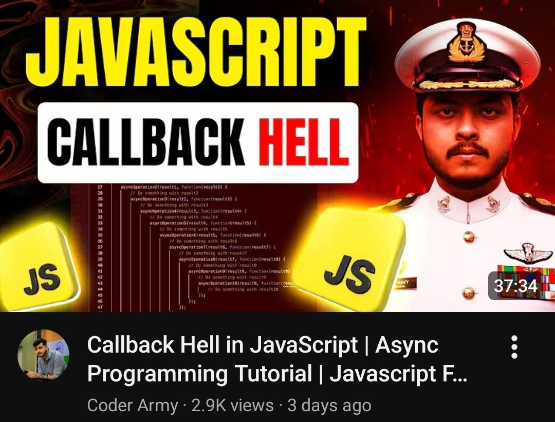 itis_samarth's tweet image. #DAY33 #MERN_STACK
Swaad Aagya Bhaiya✨️
▫️JavaScript Call Back Hell 💀
▫️Simulator of Zomato Application. 
▫️Calling function,  call back. 
▫️Callback disadvantage: Readability Less, Complex to understand. 
▫️Feels uncomfortable but try to do that.
Thanks @rohit_negi9 bhaiya 🔥