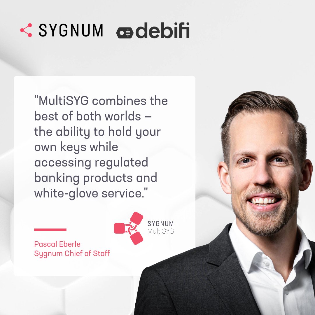 Sygnum Bank has announced its partnership with @debificom, a Bitcoin-backed  non-custodial lending platform, to develop MultiSYG, an innovative  Bitcoin-native multi-signature lending solution. Pascal Eberle, Bitcoin@ Sygnum and MultiSYG initiative lead ...