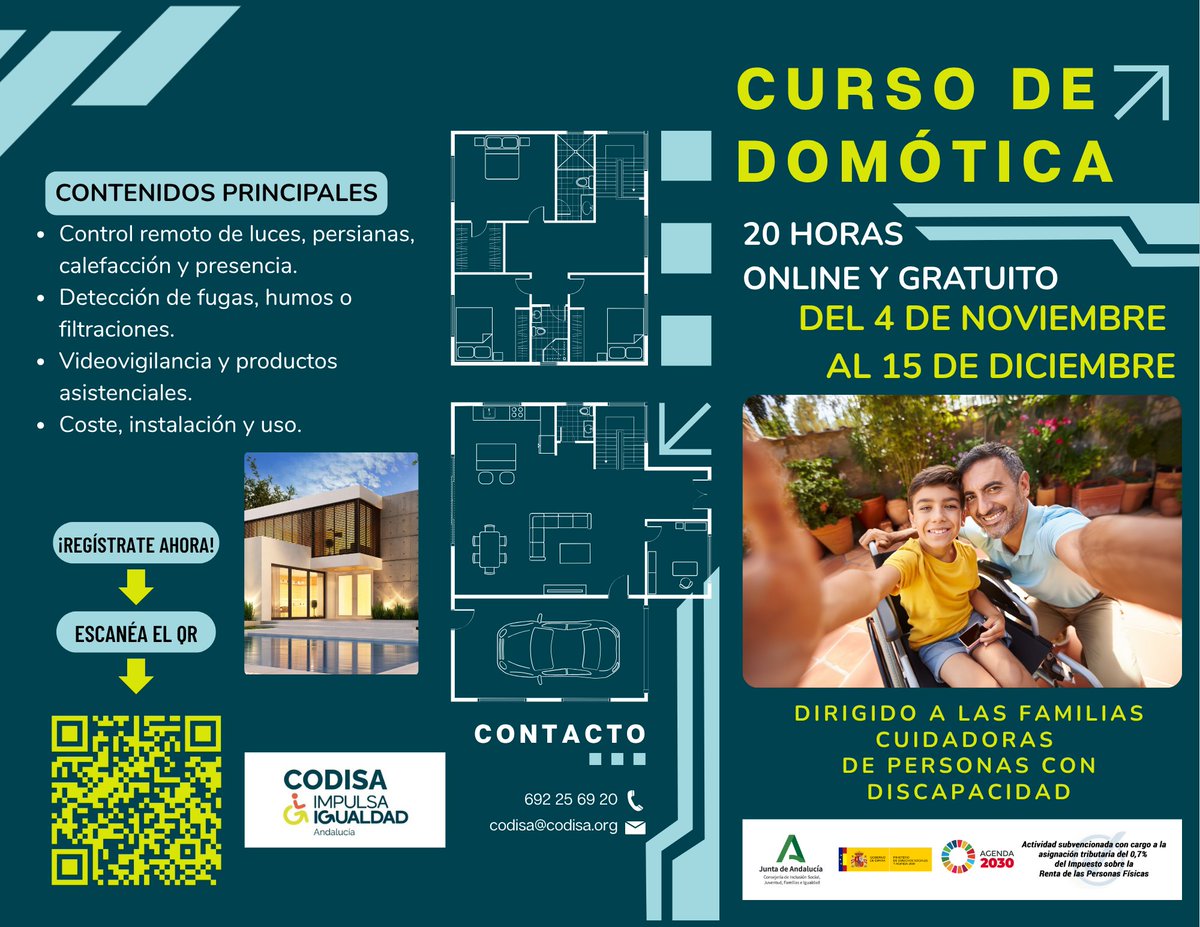 🏠Curso GRATUITO de Domótica para Familias Cuidadoras

🗓️ Del 4 de noviembre al 15 de diciembre
💻 Online (20h + 1 webinar)

🎯 Aprende a usar tecnología para reducir la carga de cuidados y aumentar la autonomía.

🔗 Inscríbete 👉 forms.office.com/r/cddB4v5xDs

#Domótica #Cuidadores