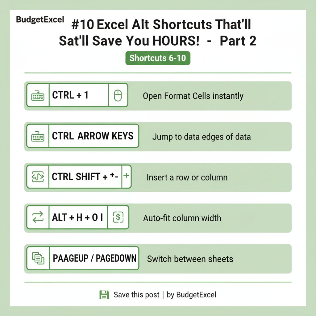 planbudgetexcel's tweet image. If you spend hours in Excel, these shortcuts will change your life.
Try them today and thank yourself later!
💾Save this post for reference.
🧠 Follow @BudgetExcel for more tips.
#BudgetExcel #ExcelShortcuts #ExcelTips #ProductivityHacks #SpreadsheetSkills #WorkSmarter
