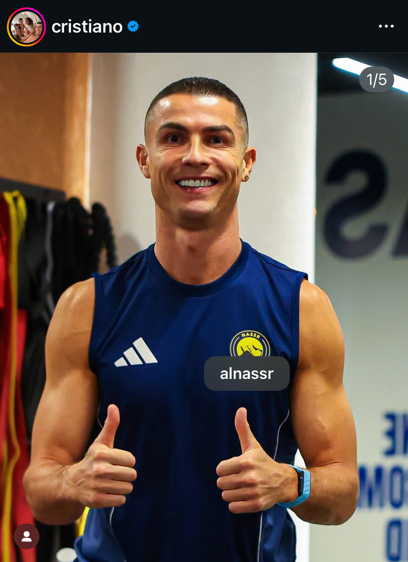 اخ توي اشوف 
حب كريستيانو رونالدو للنصر لن تنتهي.