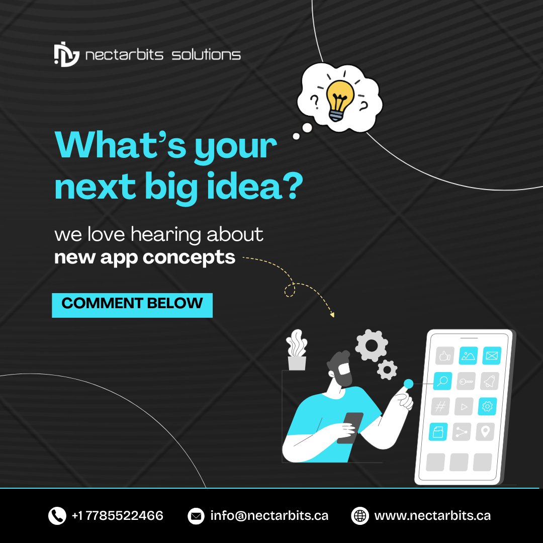 Nectarbits_CA's tweet image. “What’s your next big idea? 🚀 Comment below — we love hearing about new app concepts.”
#Innovation #AppIdeas #LetsBuild