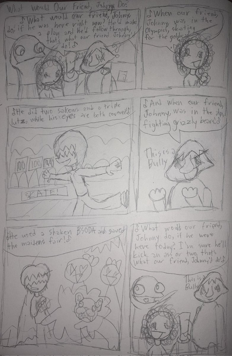 VBLuckyNumber12's tweet photo. What would our friend Johnny do?
#BaldisBasics
#BaldisBasicsPlus
#BBIEAL
#Baldi
#SouthPark
#SouthParkBiggerLongerAndUncut
#WhatWouldBrianBoitanoDo
#Playtime
#ItsaBully
#ArtsandCrafters https://t.co/1Qx4FmPNei