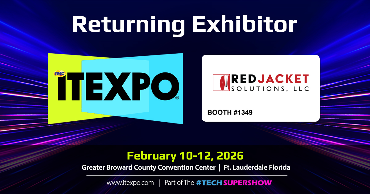 ITEXPO's tweet image. Welcome back to the ITEXPO #TECHSUPERSHOW, Red Jacket Solutions. Come see their regulatory planning solutions in booth 1349.

bit.ly/3JiShN2