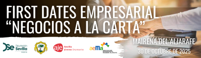 💡 ¿Y si encontraras a tu próximo socio en una cita de negocios? Este 30/10, llega a Mairena del Aljarafe el First Dates Empresarial, iniciativa de Prodetur, @AJE_Sevilla y el Ayuntamiento. Networking, ideas y oportunidades.
 📍 Edificio Ariete | 9:45–12 h
 #prodetur