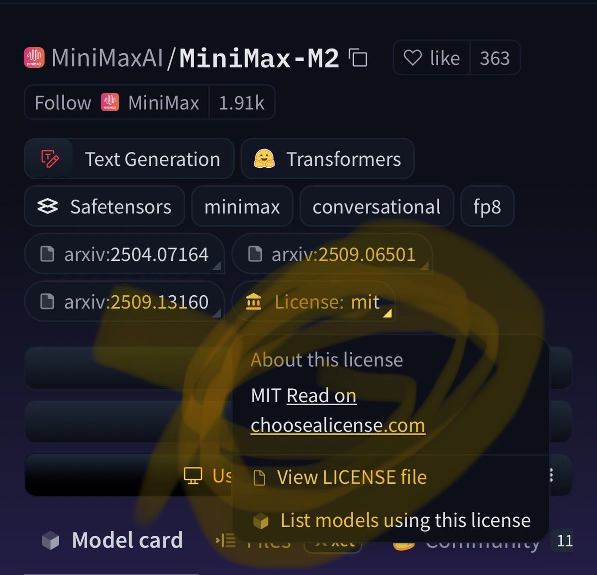 Mark Collier 柯理怀 (@sparkycollier) on Twitter photo Top 5 model, now open source with an MIT license 
<a href="/MiniMax__AI/">MiniMax (official)</a> is proving open wins Top 5 model, now open source with an MIT license 
<a href="/MiniMax__AI/">MiniMax (official)</a> is proving open wins