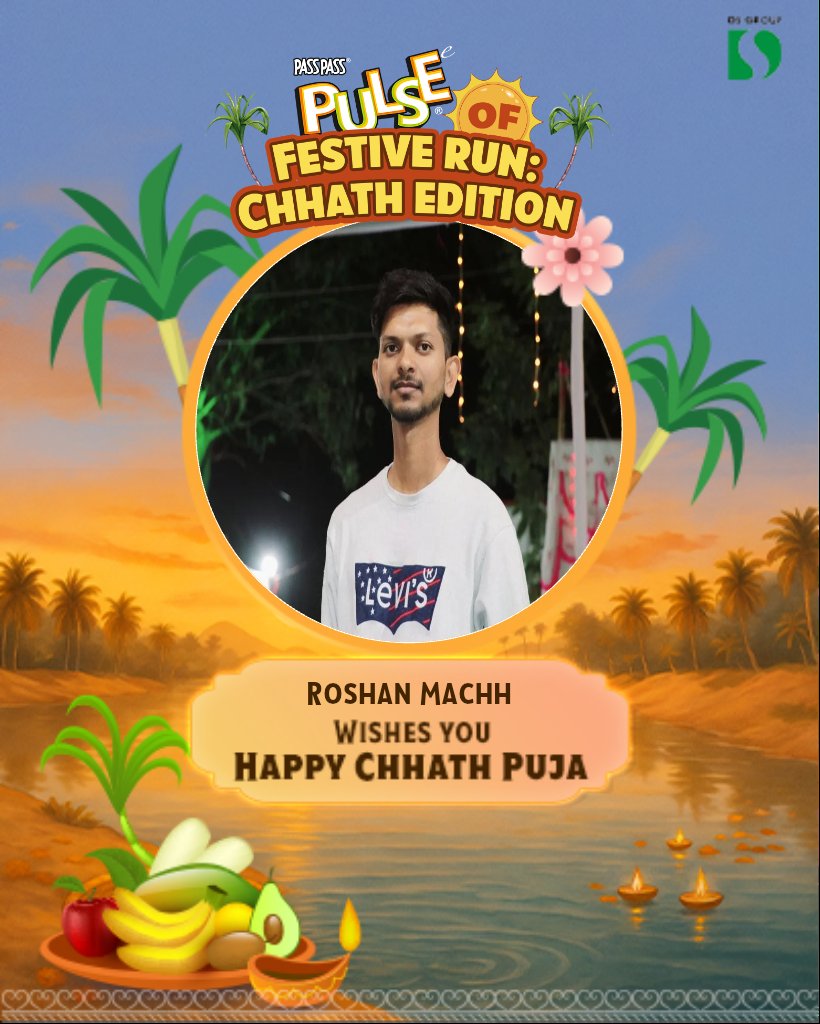 RoshanMachhi's tweet image. Participate already.
I wish everyone Happy Chhath Puja ✨ 
#PulseOfFestiveRunChhathEdition

Guys participate here 
@__nav22__ 
@IamChandu000 
@ankur_gupta316 
@ArpitGa95350787 
@pragyaa26