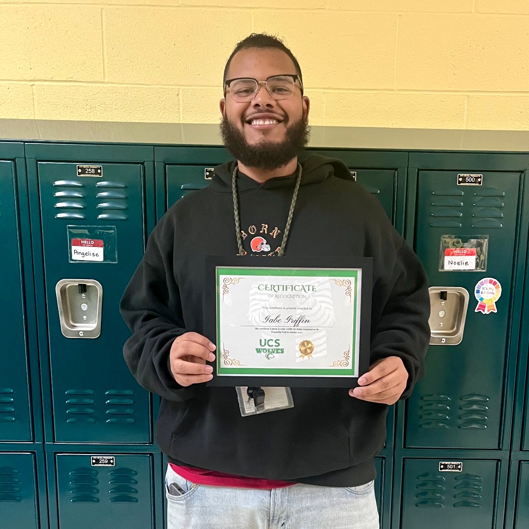 UrbanCommunitySchool (@ucscleveland) on Twitter photo Congratulations to Gabe Griffin, who is the 'Wonderful Wolf' winner for the month of October! This employee recognition program honors one peer-nominated team member each month who demonstrates a commitment to our shared values. #UCSpride Congratulations to Gabe Griffin, who is the 'Wonderful Wolf' winner for the month of October! This employee recognition program honors one peer-nominated team member each month who demonstrates a commitment to our shared values. #UCSpride