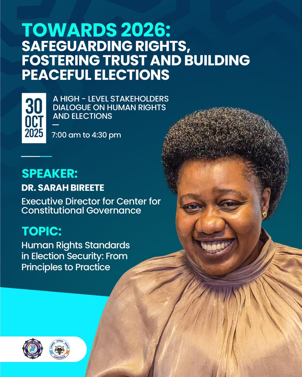 We’re honored to host Dr. <a href="/SarahBireete/">Dr. Bireete Sarah</a>, ED of <a href="/ccgea1/">Center for Constitutional Governance (CCG)</a>, at the High-Level Dialogue on Human Rights &amp; Elections. She’ll unpack “Human Rights Standards in Election Security: From Principles to Practice,” exploring real actions for peaceful, rights-respecting Elections 2026.