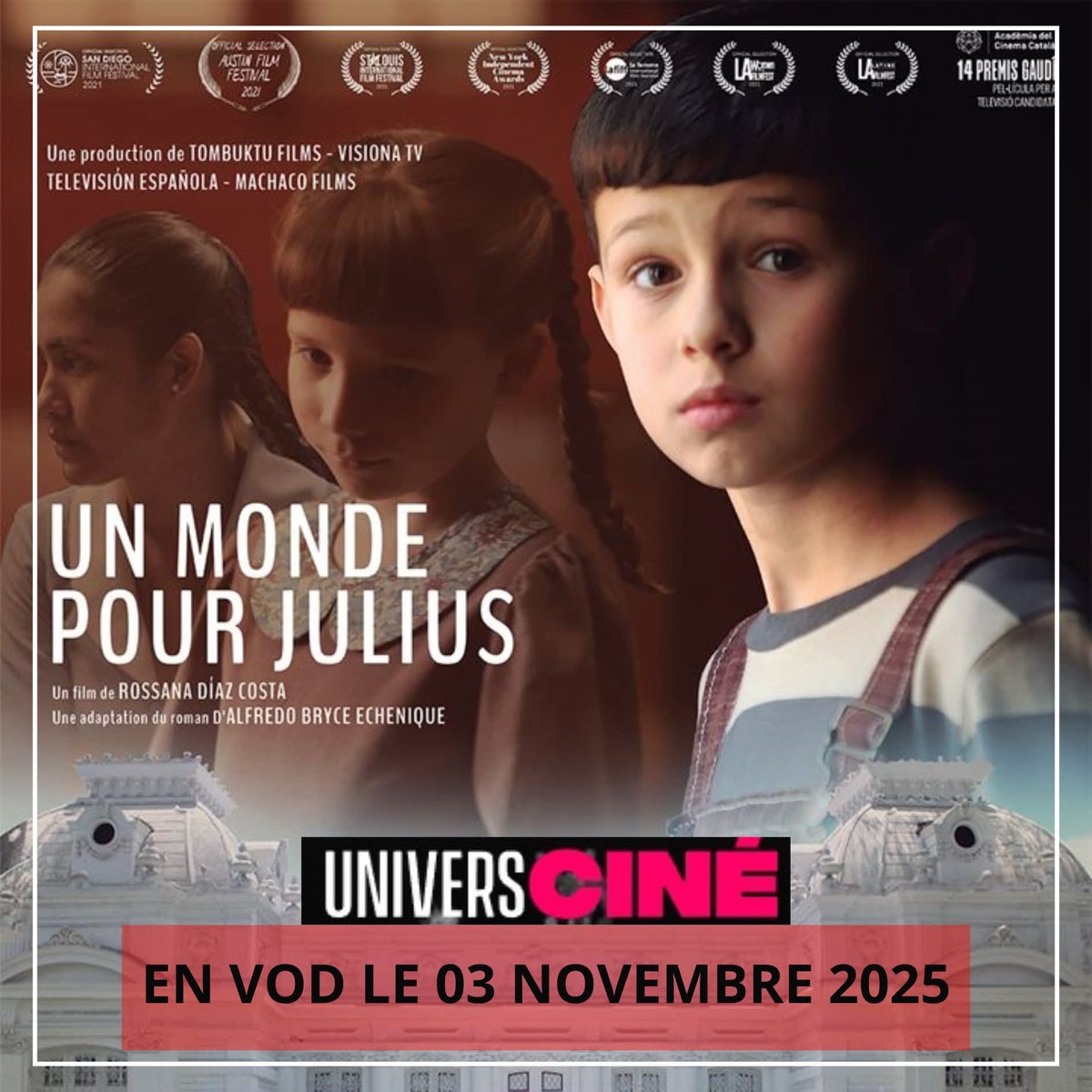 [Bientôt disponible en VOD] UN MONDE POUR JULIUS de la réalisatrice péruvienne Rossana Díaz Costa.
Tous nos amis qui nous ont écrit pour le voir, ils pourront enfin le regarder en VOD à partir du 03 novembre 2025
@UniversCine -un monde pour Julius