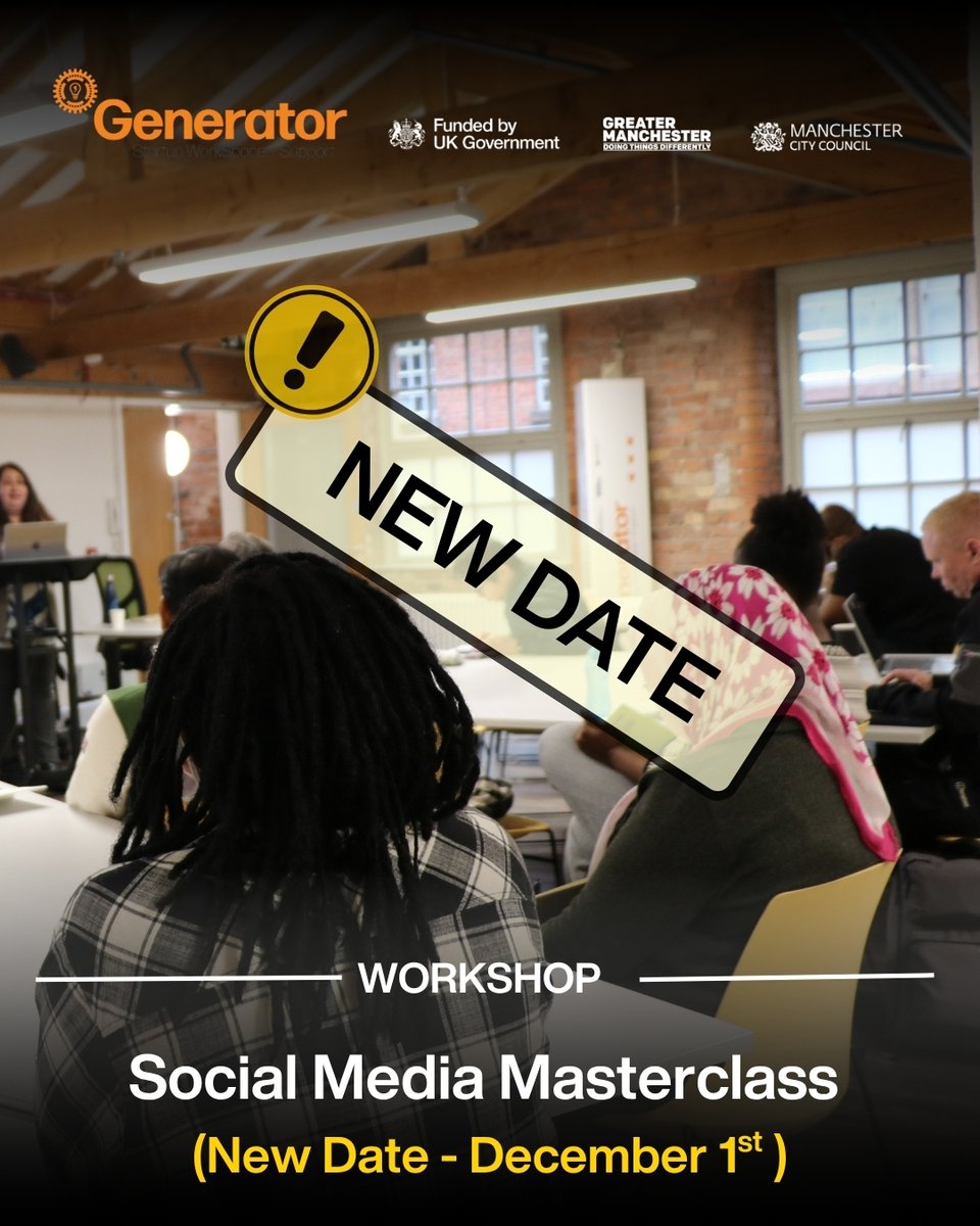 Coming up next month:

- Accountancy Clinic (St. Peter's Square, 24.11.25)

- Neurodiverse Networking: Building Confidence and Connection (Royal Mills, 25.11.25)

Please note, the ‘Social Media Masterclass’ workshop will now be taking place on December 1st.

Book on Eventbrite!