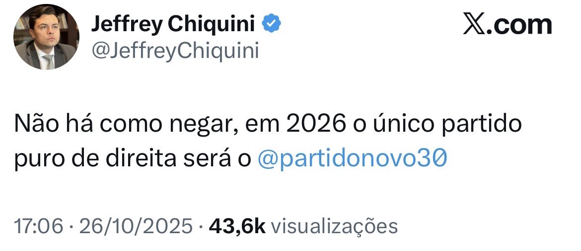 Vanessa Navarro (@vanessnnavarro) on Twitter photo O Novo está achando que vai herdar os votos do Bolsonaro em 2026 vendendo a ilusão de serem os únicos de direita.
Não é de hoje que se fingem “salvadores da Pátria”, quando na verdade passaram toda a gestão Bolsonaro o atacando, desgastando, os ‘nem Lula, nem Bolsonaro, Bolsonaro O Novo está achando que vai herdar os votos do Bolsonaro em 2026 vendendo a ilusão de serem os únicos de direita.
Não é de hoje que se fingem “salvadores da Pátria”, quando na verdade passaram toda a gestão Bolsonaro o atacando, desgastando, os ‘nem Lula, nem Bolsonaro, Bolsonaro