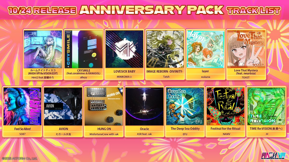 full_combo_max's tweet image. ‼️RHYTHM GAME WEEKLY SUMMARY 🧵(Oct 19th-Oct 25th)‼️

HYPERBEAT is out now!!! MASH VP! Re:VISION's anniversary is happening now! Taiko no Tatsujin is once again appearing in the west! And more!

Let's take a look at what happened this week in rhythm games! 🧵

#rhythmgames