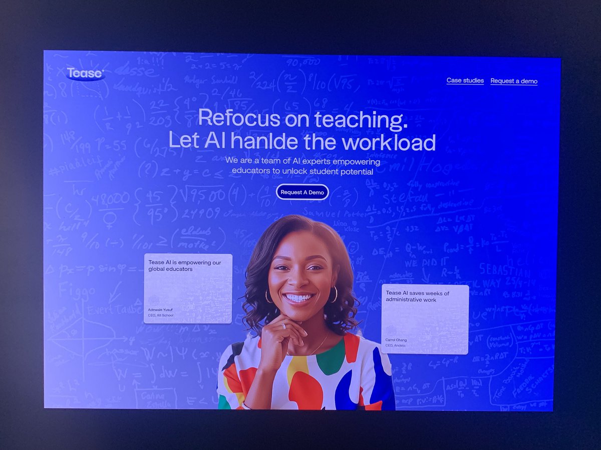 alex_eniola4's tweet image. tease.ai: empowering global educators with the tool needed to focus on the right problems in the classroom. 
project w / @clarit_studio 
work with me / cal.com/clarit-studio/…