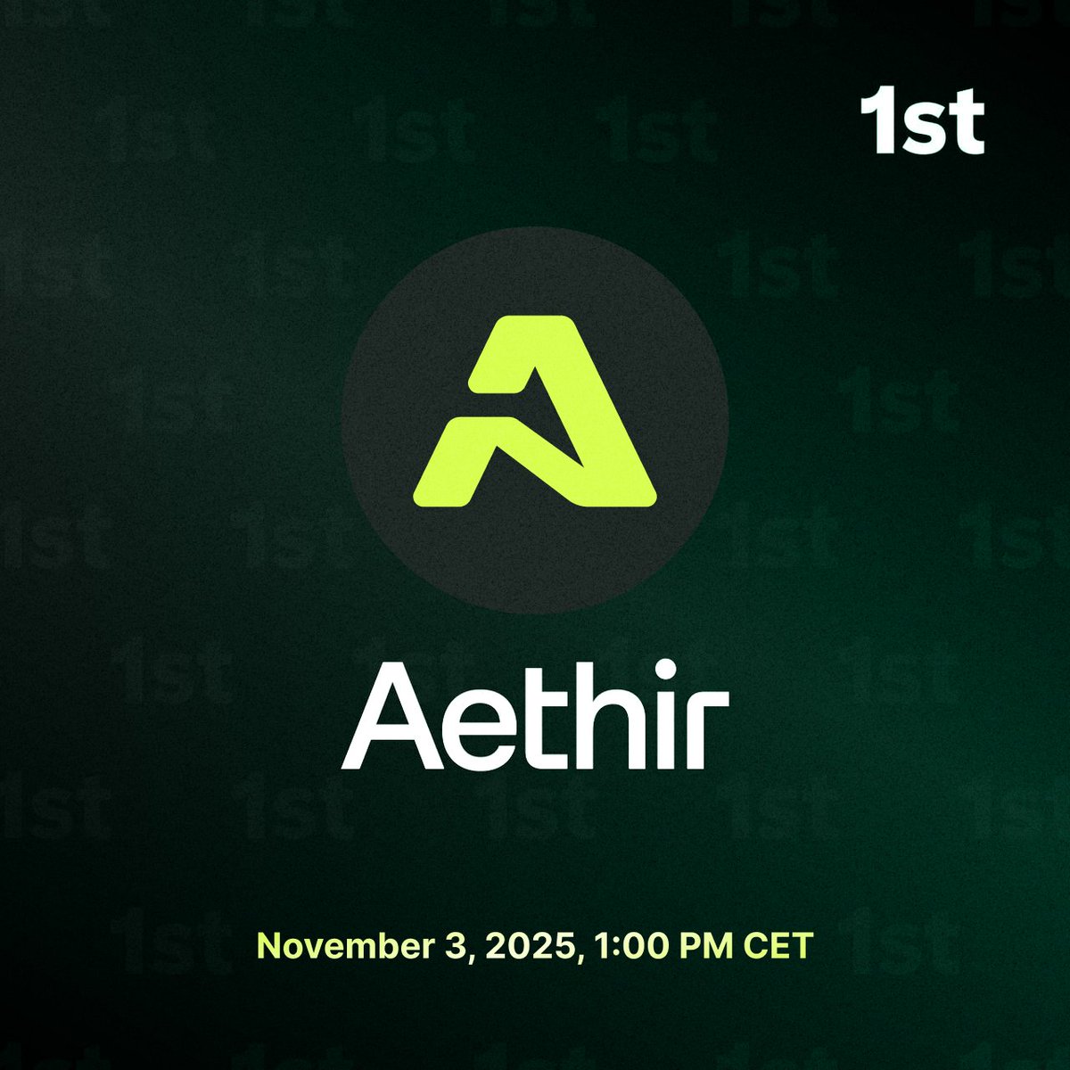 AethirCloud's tweet image. Exciting news, Aethirians 🤩
Aethir will officially be listed on @1st_app, the world’s first private market DEX🔥
Listings start: 20% discount to spot.
🗓Nov 3, 2025 — 1:00 PM CET
🔗 Join the waitlist on 1st.app