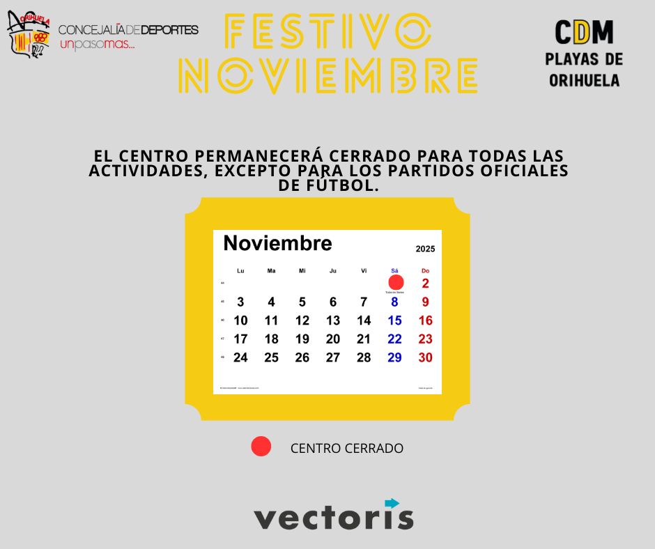 El centro permanecerá cerrado para todas las actividades, excepto para los partidos oficiales de fútbol, el 1 de noviembre.