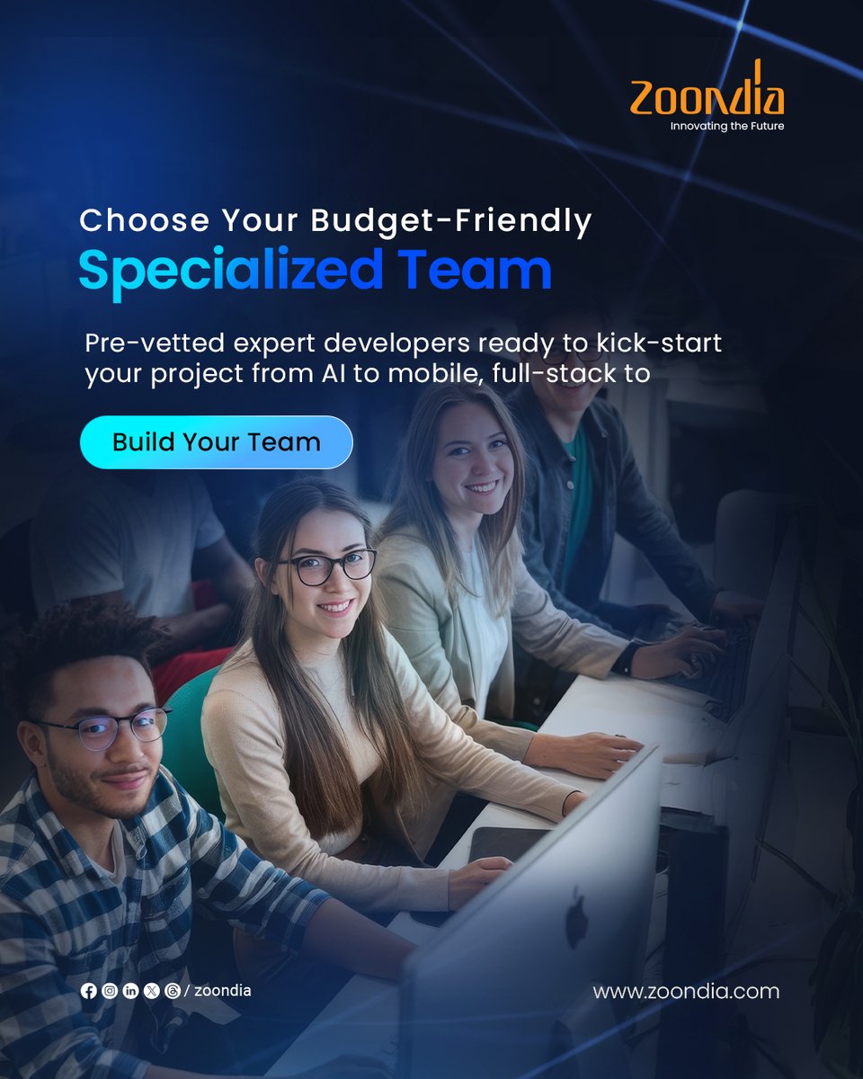 zoondia's tweet image. Empower your business with Zoondia’s global tech talent.
From AI to Mobile, Web, and Cloud, we’ve got the experts to power your next big idea.
🚀 Build your dream team with Zoondia today.
📧 sales@zoondia.com | 🌐 zoondia.com
#Zoondia #HireDevelopers #TechExperts