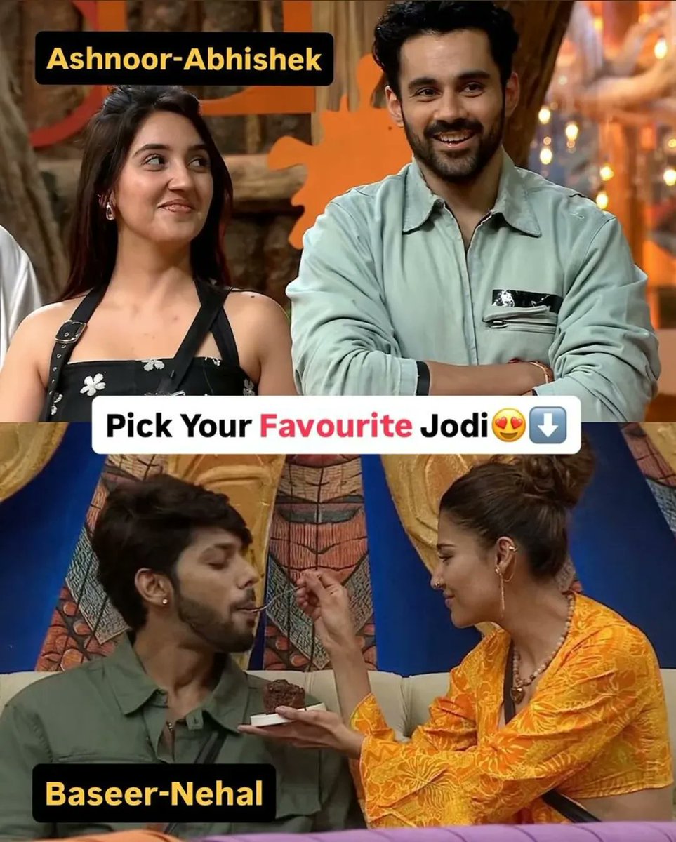 Tellymantra's tweet photo. Who is your favourite bb Jodi ?😍

#ashnoorkaur #nehalchudasama #biggboss19 https://t.co/mj75PZYJAu