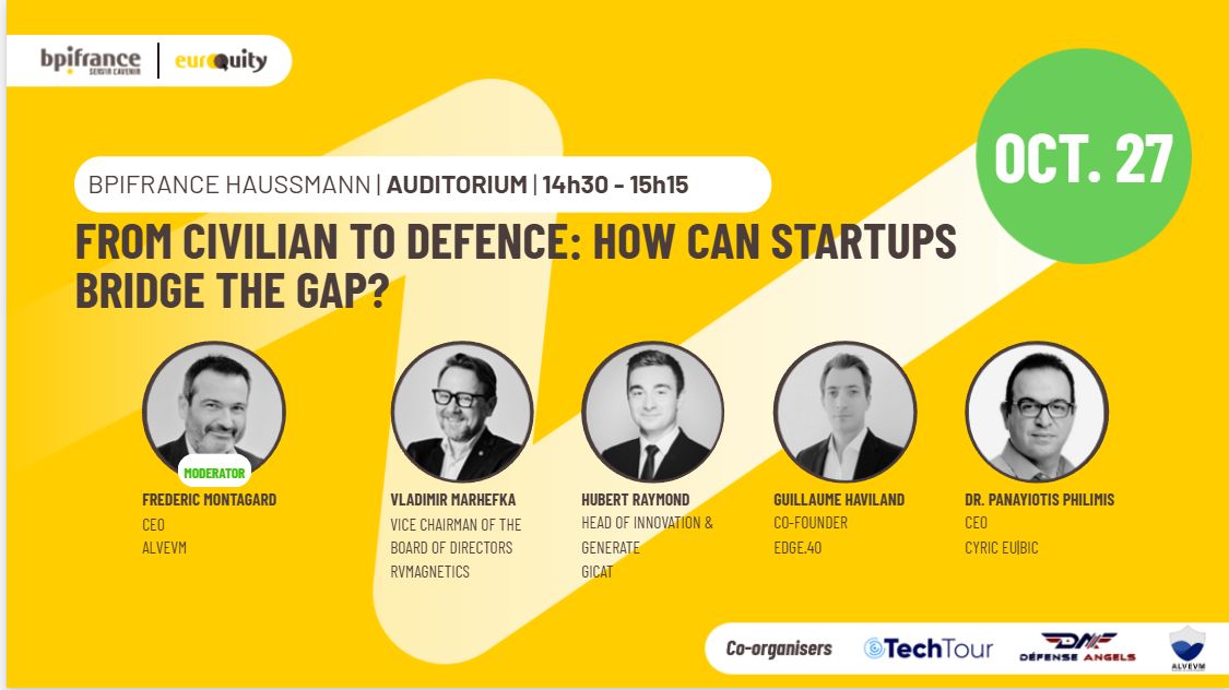 RVmagnetics's tweet image. RVmagnetics this week at the #EuropeanDefenceWeek on how startups can bridge the gap between civilian and defence, organized by @Bpifrance in Paris. 
#defence #Startups