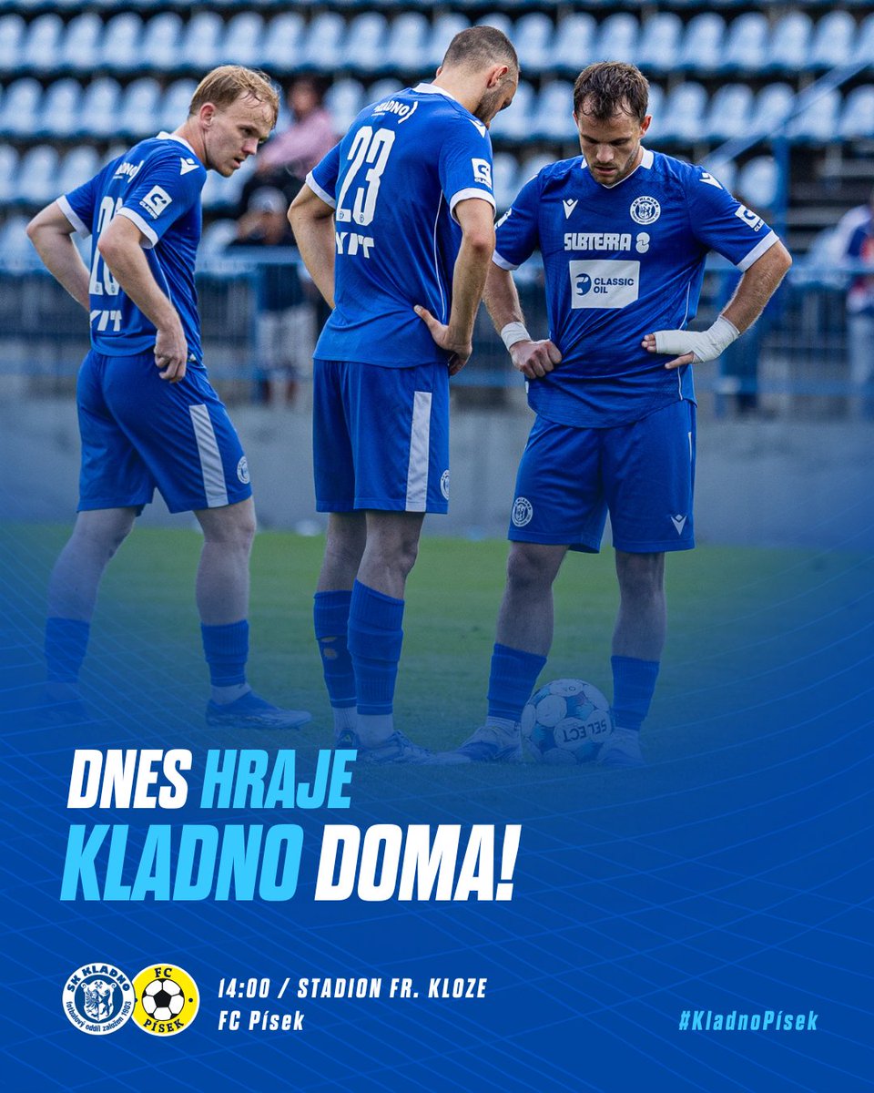 ⚽️ DNES HRAJE #KLADNO DOMA!💙
⏰ 14:00
⚔️ FC Písek
🏟️ Stadion Fr. Kloze
🏆 3. ČFL - skupina A
🎫 Vstupenky: 1url.cz/UJRh7
#KladnoPísek