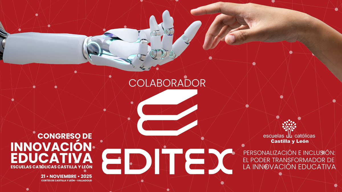 escacyl's tweet image. 📚Un aula que inspira es una aula que evoluciona
@editorialeditex acompaña a #EscuelasCatólicas #CastillayLeón como colaborador del #CongresoDeInnovaciónEducativa🫂
Una editorial que apuesta por una #FP conectada con el mundo real transforma vidas y abre horizontes🌍
#Editex