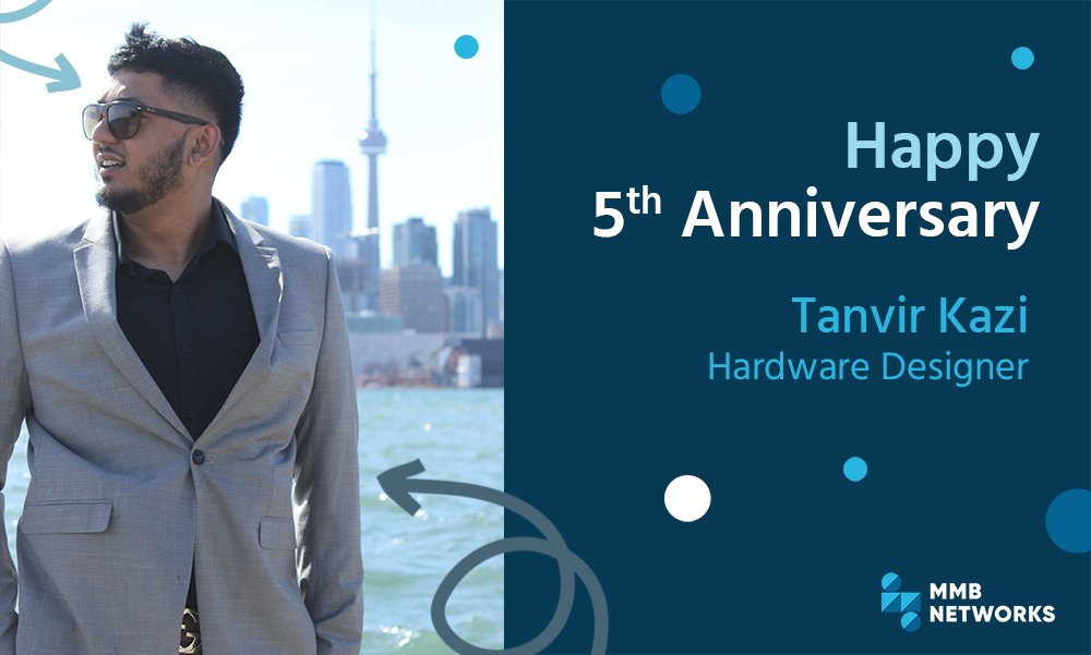 A huge congratulations to Tanvir, our Hardware Designer, on marking five fantastic years with MMB Networks!

Tanvir, thank you for 5 amazing years of innovation and impact. We’re so grateful for everything you’ve contributed and we can’t wait to see what’s next!

#WorkAnniversary