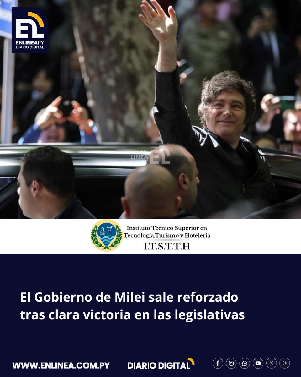 enlinea_py's tweet image. La Libertad Avanza, el proyecto político del presidente Javier Milei, logró una clara victoria en las elecciones del domingo. Reforzará su poder en el Congreso para sostener las reformas.
enlinea.com.py/el-gobierno-de…
