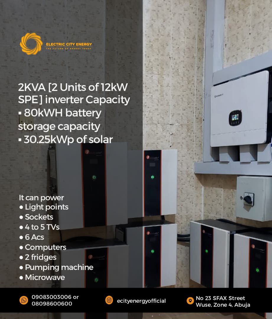 EcityEnergy's tweet image. When we say power, we mean it.
Body: Latest install: 30.25kWp solar generation &amp;amp; a massive 80kWh of battery storage. That&apos;s enough to run 6 ACs, 2 fridges, computers, and more—all off-grid. Stop paying for darkness. Choose Electric City Energy.
#Ecity #Solar