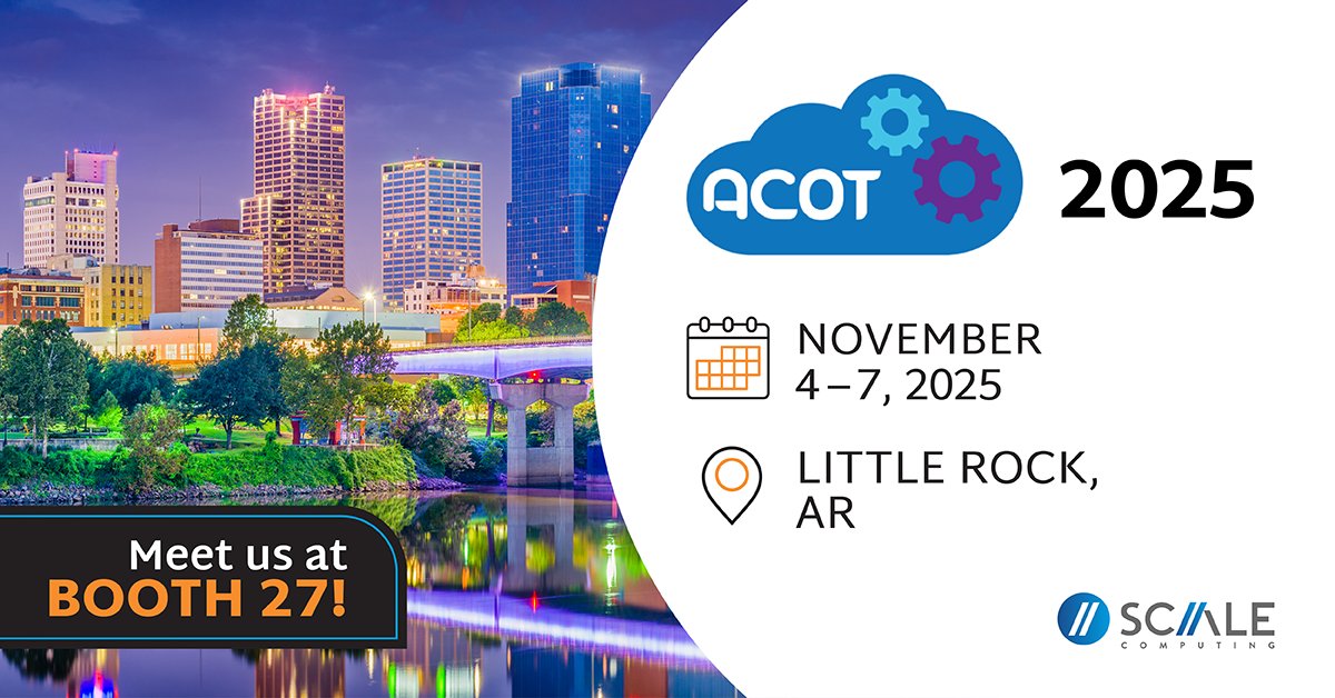 ScaleComputing's tweet image. We'll be at the Arkansas Conference of Technology 2025! Stop by Booth 27 to connect with Jason Anderson, Evan Ellinghausen, & Nate Cooper & learn how our #ITinfrastructure solutions can empower your organization.
arkansasconferenceoftechnology.com
#ACOT2025 #ACOT #GovTech #ScaleComputing