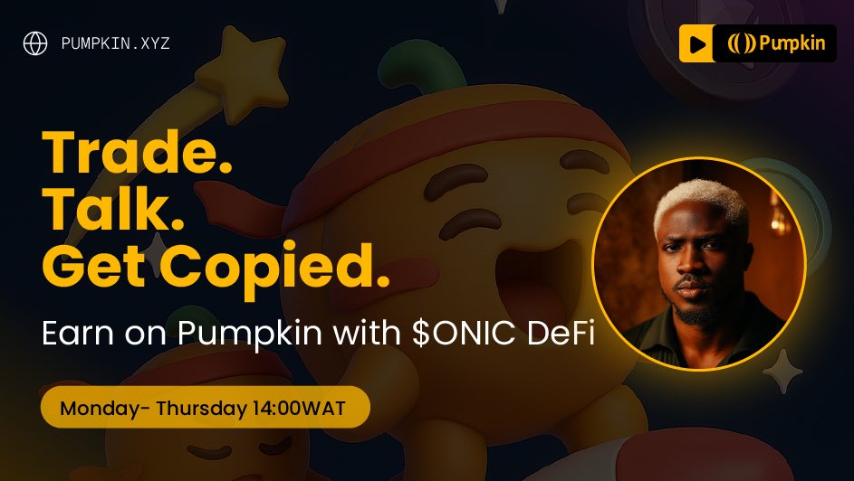 Pumpkin_global's tweet image. 🔥The trader @0xSonicc is BACK! 🔥
Catch him LIVE from Mon-Thurs at 14:00WAT on pumpkin.xyz! 🎃

After some time off, he is bringing the heat with fresh marketing insights, killer strategies, and exclusive tips you can’t afford to miss. 🚀

Get ready, he’s here to