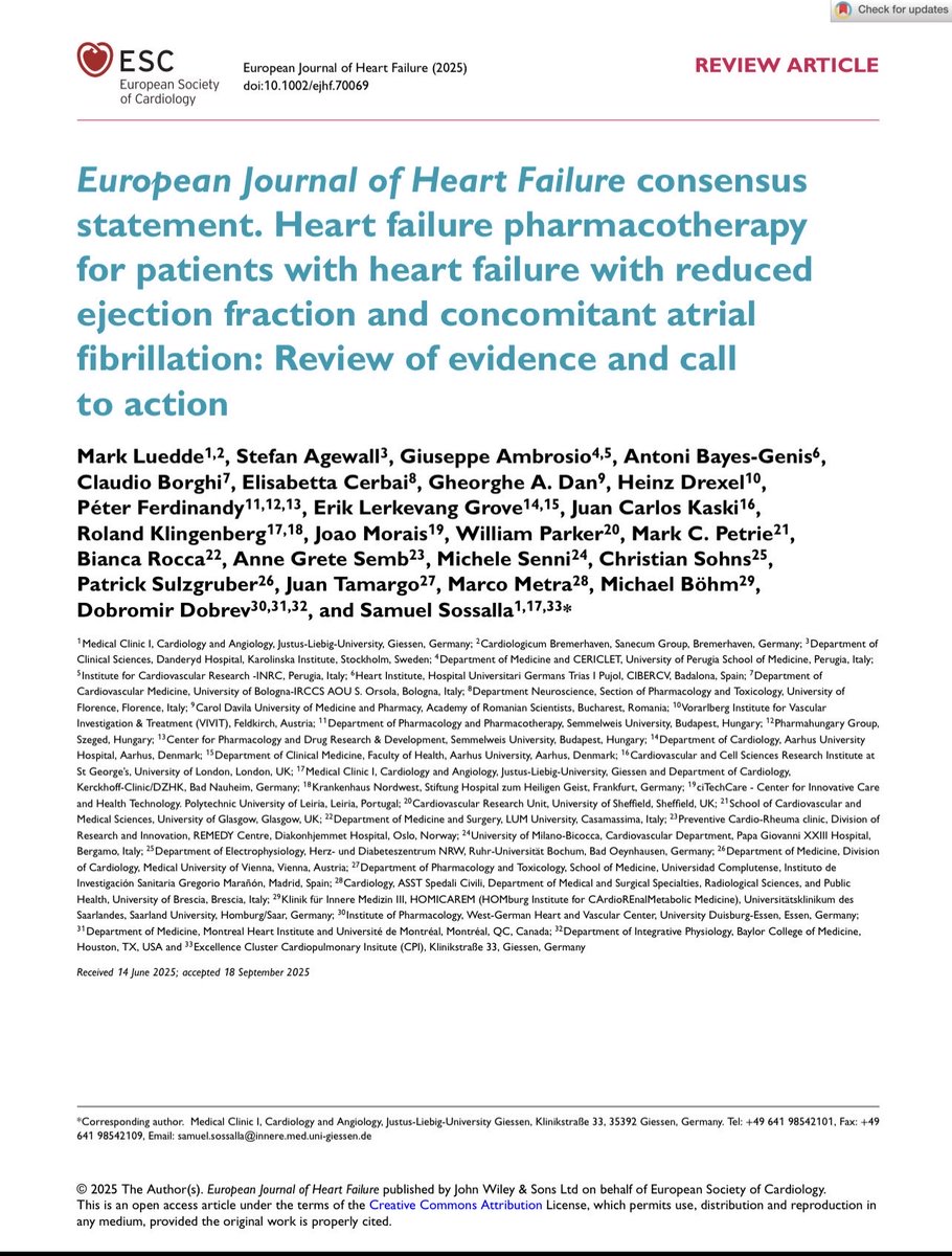 GiuseppeGalati_'s tweet image. 🔥 🚨 #EuropeanJournalofHeartFailure consensus statement. 
Heart failure pharmacotherapy for #HFrEF &amp;amp; concomitant #AtrialFibrillation: 
Review of evidence &amp;amp; call to action
@escardio  @ESC_Journals :
🍀 #ARNI #SGLT2i #MRA Evidence of benefits
🛡️ #BB challenging evidence of…