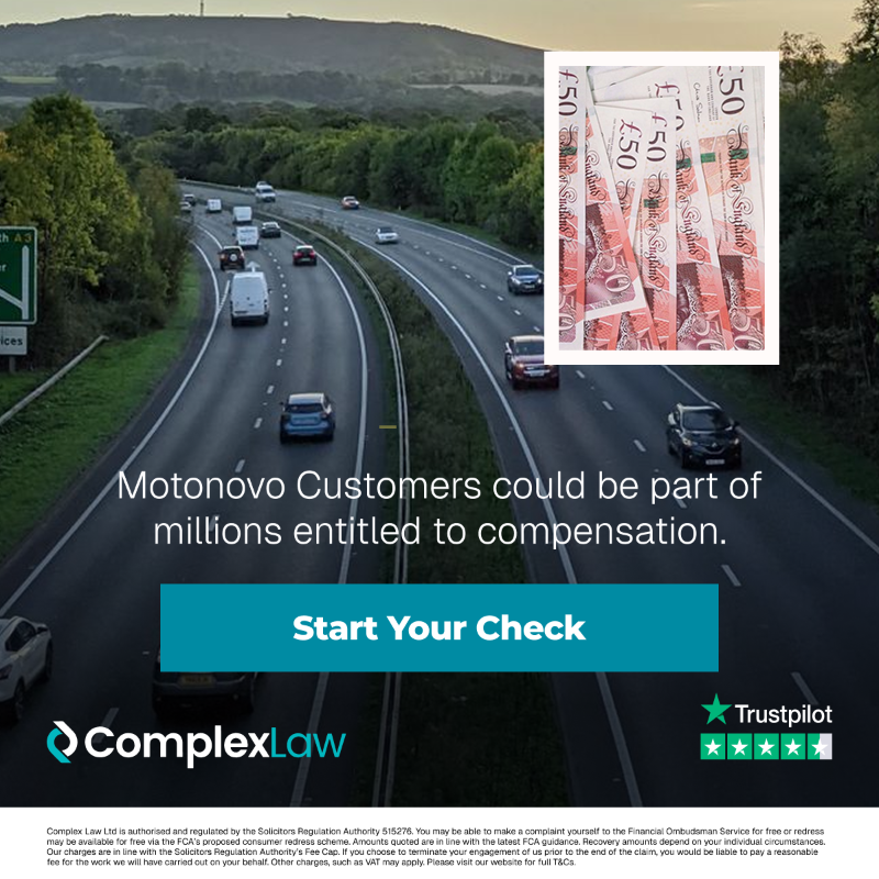 PCPComplexLaw's tweet photo. Motonovo customer? £8.2 billion in compensation proposed, avg £700 per car.

Drivers overcharged on car finance could get refunds.

See if your agreement qualifies

T&amp;Cs apply