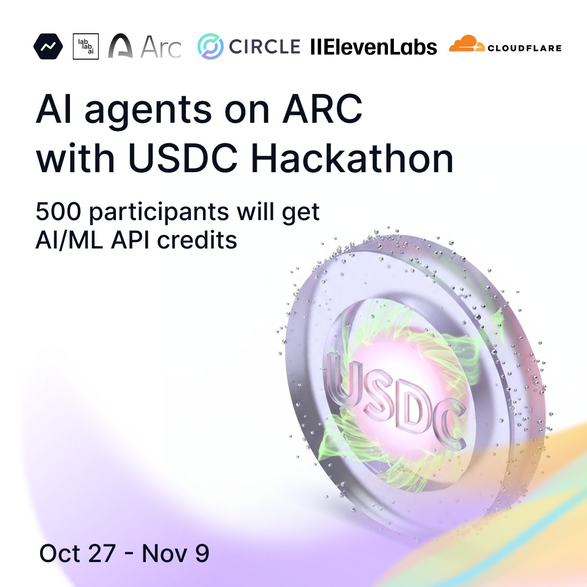 Unleash the power of AI in finance 🤖💸 Join the @lablabai AI Agents on  @arc with USDC Hackathon and build next-gen payment systems!🏆✨ 500  participants get $20 AI/ML API credits to access